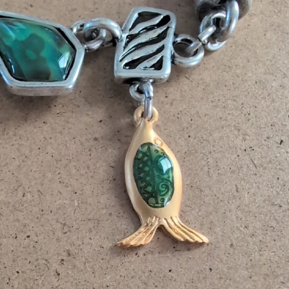 Artisan Silver and Gold Charm Bracelet